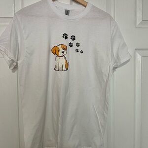 White unisex Dog lover Graphic T-Shirt-100% cotton-S -M -L -XL